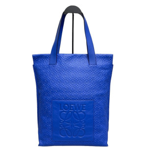 Loewe Handbag Anagram Debossed Calfskin Blue Loewe Handbag Anagram Debossed Calfskin Blue
