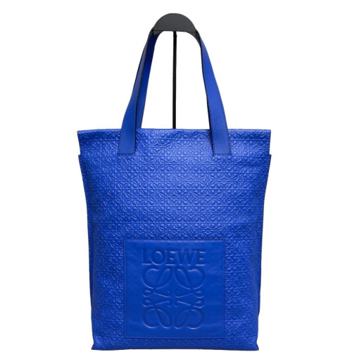Loewe Handbag Anagram Debossed Calfskin Blue