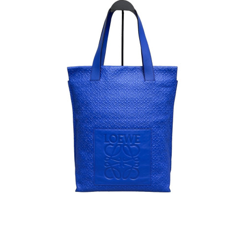 Loewe Handbag Anagram Debossed Calfskin Blue