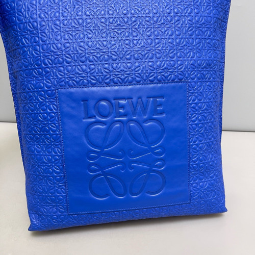 Loewe Handbag Anagram Debossed Calfskin Blue