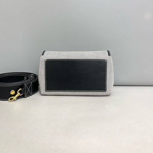 Burberry Crossbody Bag Canvas Calfskin Grey Black