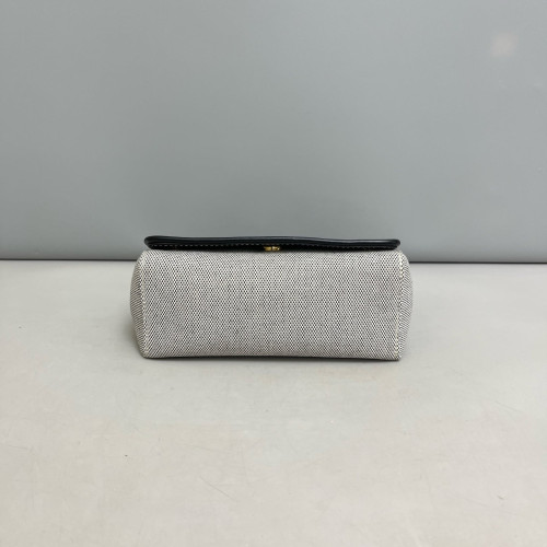 Burberry Crossbody Bag Canvas Calfskin Grey Black