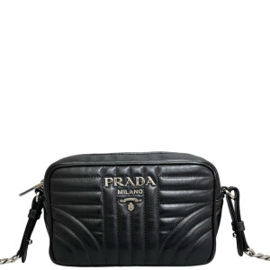 Prada Diagramme Camera Calfskin Black