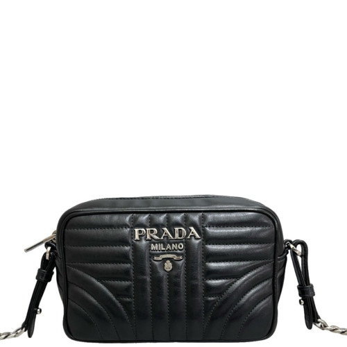 Prada Diagramme Camera Calfskin Black
