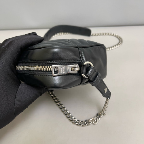 Prada Diagramme Camera Calfskin Black
