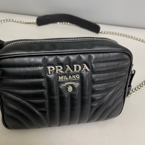 Prada Diagramme Camera Calfskin Black