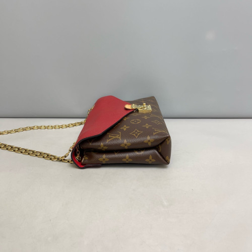Louis Vuitton Pallas Chain Monogram Calfskin Red Brown