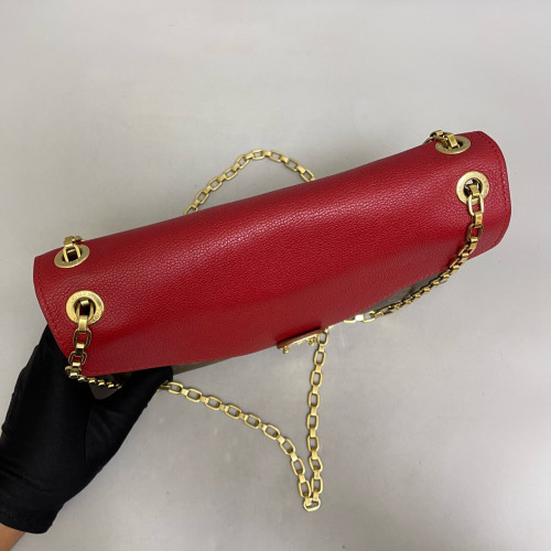 Louis Vuitton Pallas Chain Monogram Calfskin Red Brown