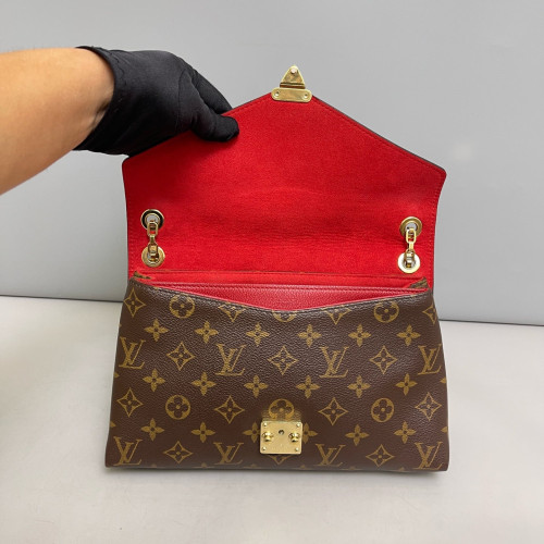 Louis Vuitton Pallas Chain Monogram Calfskin Red Brown