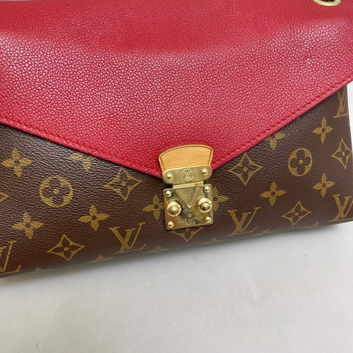 Louis Vuitton Pallas Chain Monogram Calfskin Red Brown