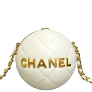 Chanel Quilted Shoulder Bag Lambskin White