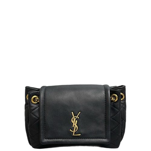 Yves Saint Laurent Mini Nolita Shoulder Bag Calfskin Black
