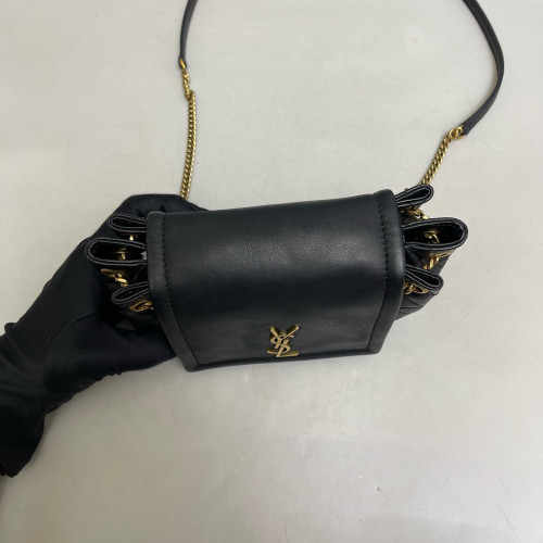 Yves Saint Laurent Mini Nolita Shoulder Bag Calfskin Black