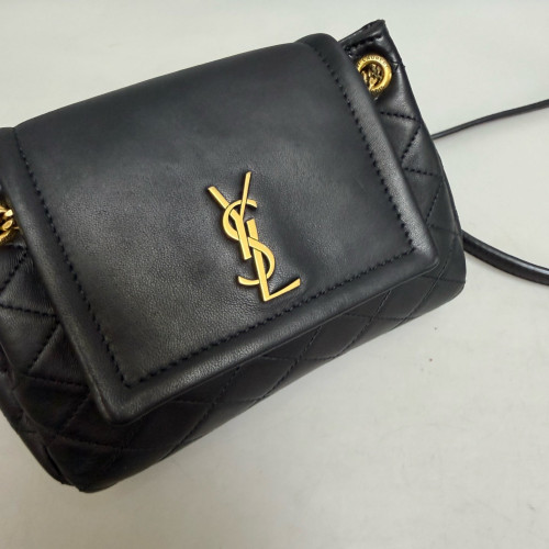 Yves Saint Laurent Mini Nolita Shoulder Bag Calfskin Black