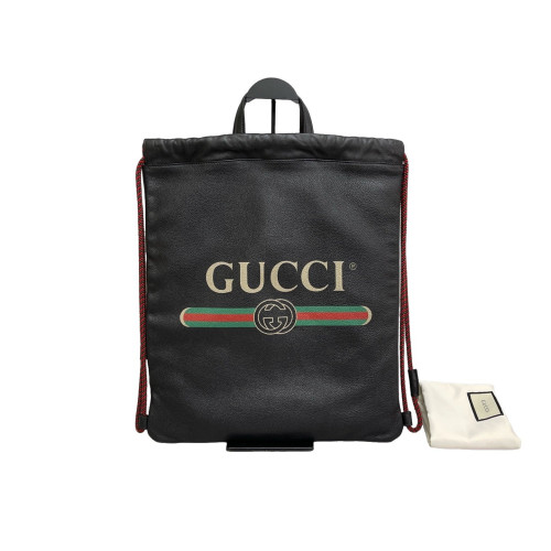 Gucci Coco Capitan Logo Drawstring Backpack Calfskin Black