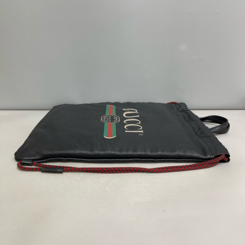 Gucci Coco Capitan Logo Drawstring Backpack Calfskin Black