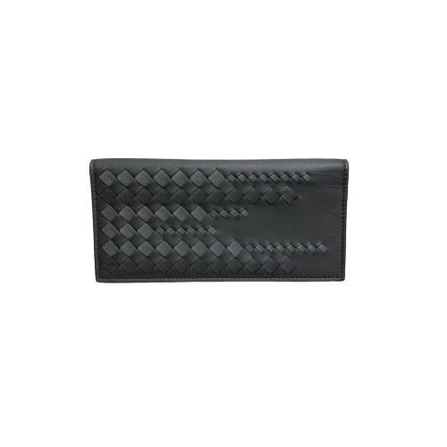 Bottega Veneta Continental Wallet Lambskin Intrecciato Black