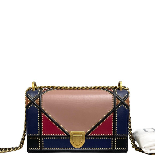Dior Medium Diorama Calfskin Pink Blue Red