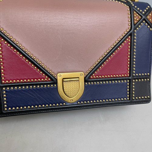 Dior Medium Diorama Calfskin Pink Blue Red