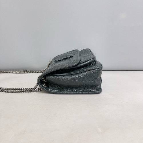 Yves Saint Laurent Baby Niki Messenger Calfskin Crocodile Embossed Dark Green Yves Saint Laurent Baby Niki Messenger Calfskin Crocodile Embossed Dark Green