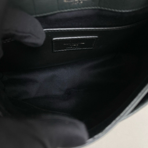 Yves Saint Laurent Baby Niki Messenger Calfskin Crocodile Embossed Dark Green Yves Saint Laurent Baby Niki Messenger Calfskin Crocodile Embossed Dark Green