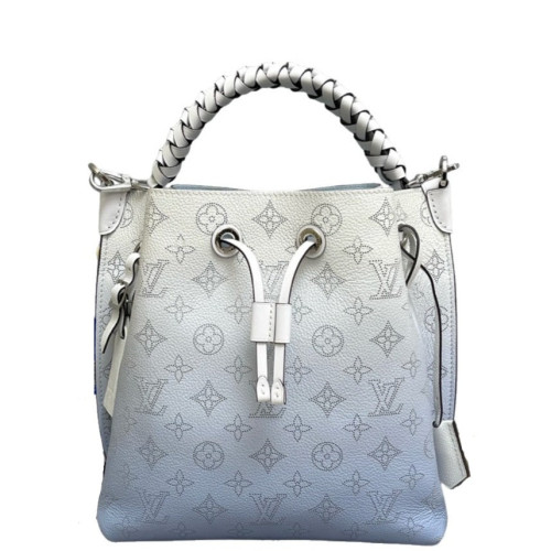 Louis Vuitton Muria Bucket Mahina White Grey Light Blue