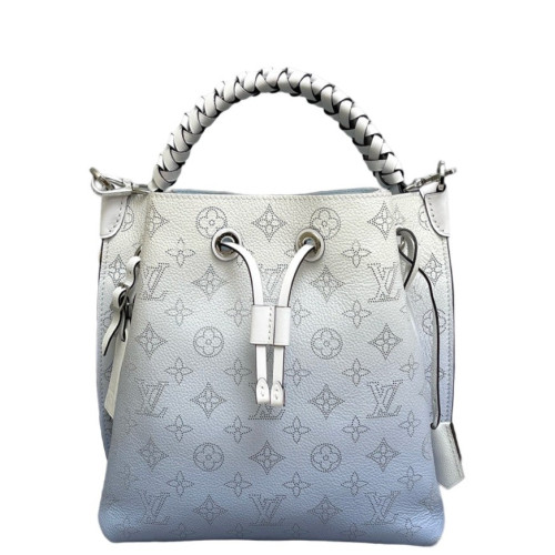Louis Vuitton Muria Bucket Mahina White Grey Light Blue