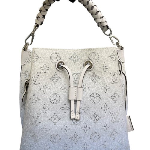 Louis Vuitton Muria Bucket Mahina White Grey Light Blue