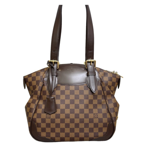 Louis Vuitton Verona MM Damier Ebene Dark Brown Light Brown Red