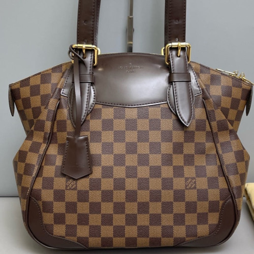 Louis Vuitton Verona MM Damier Ebene Dark Brown Light Brown Red