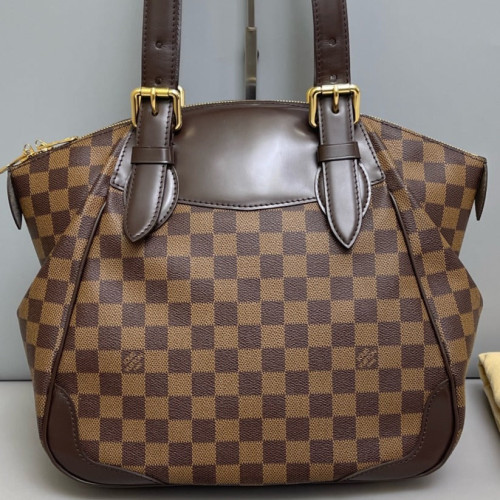 Louis Vuitton Verona MM Damier Ebene Dark Brown Light Brown Red
