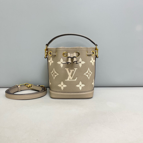 Louis Vuitton Nano Noe Monogram Empreinte Tourterelle Creme White