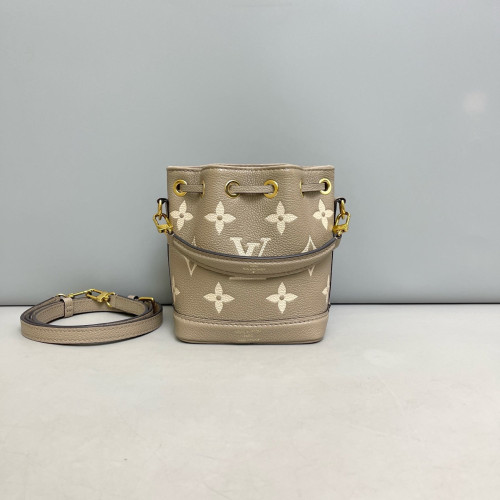 Louis Vuitton Nano Noe Monogram Empreinte Tourterelle Creme White
