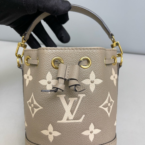 Louis Vuitton Nano Noe Monogram Empreinte Tourterelle Creme White