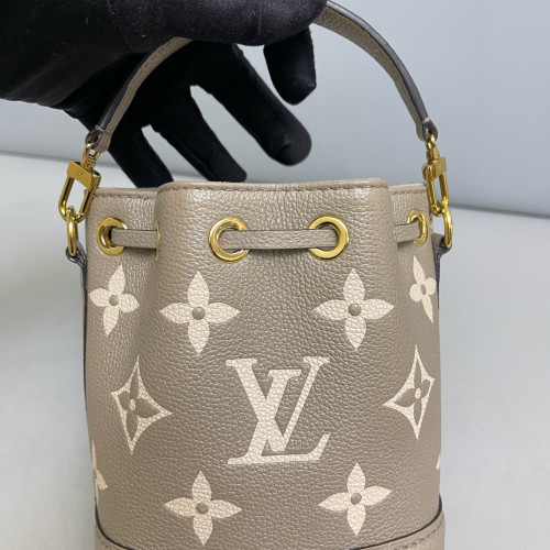 Louis Vuitton Nano Noe Monogram Empreinte Tourterelle Creme White