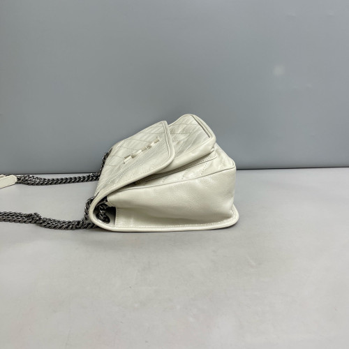 Yves Saint Laurent Medium Niki Messenger Calfskin Light Grey