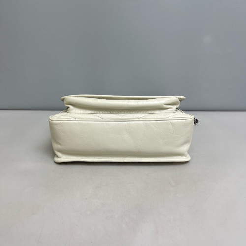 Yves Saint Laurent Medium Niki Messenger Calfskin Light Grey