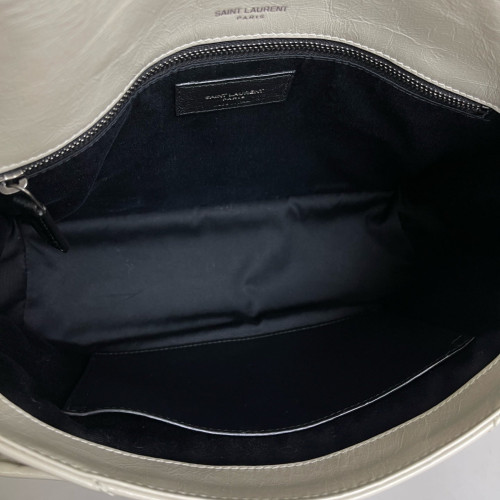 Yves Saint Laurent Medium Niki Messenger Calfskin Light Grey