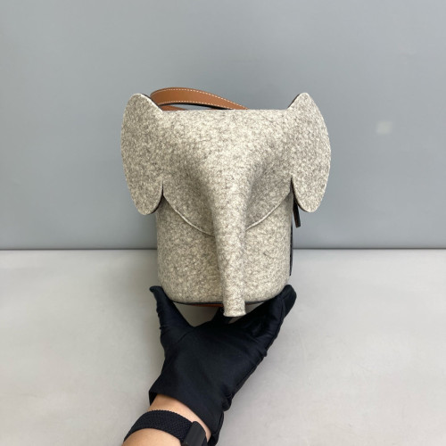 Loewe Shoulder Bag Felt Cloth Grey