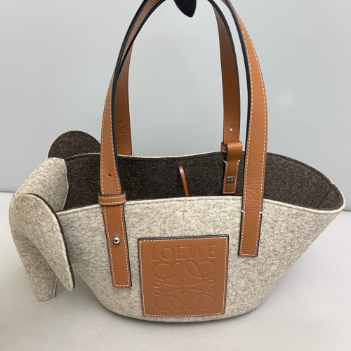 Loewe Shoulder Bag Felt Cloth Grey