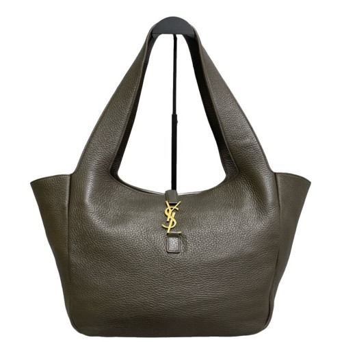 Yves Saint Laurent LE 5 A 7 Bea Tote Grained Calfskin Dark Green Yves Saint Laurent LE 5 A 7 Bea Tote Grained Calfskin Dark Green