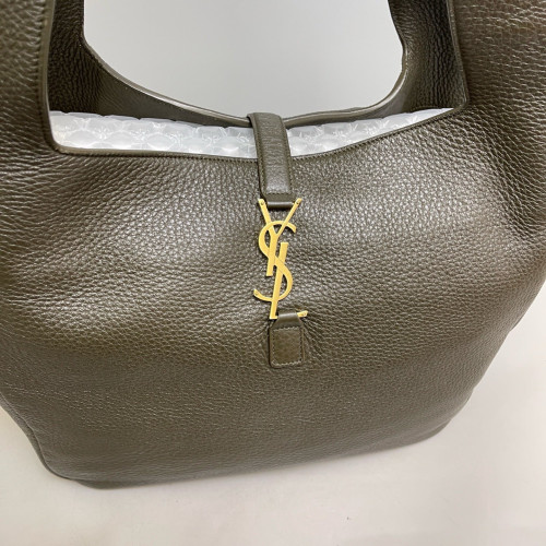 Yves Saint Laurent LE 5 A 7 Bea Tote Grained Calfskin Dark Green Yves Saint Laurent LE 5 A 7 Bea Tote Grained Calfskin Dark Green
