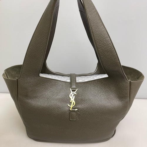Yves Saint Laurent LE 5 A 7 Bea Tote Grained Calfskin Dark Green Yves Saint Laurent LE 5 A 7 Bea Tote Grained Calfskin Dark Green
