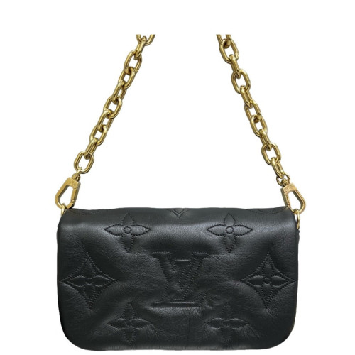 Louis Vuitton Bubblegram Wallet On Strap Monogram Empreinte Black