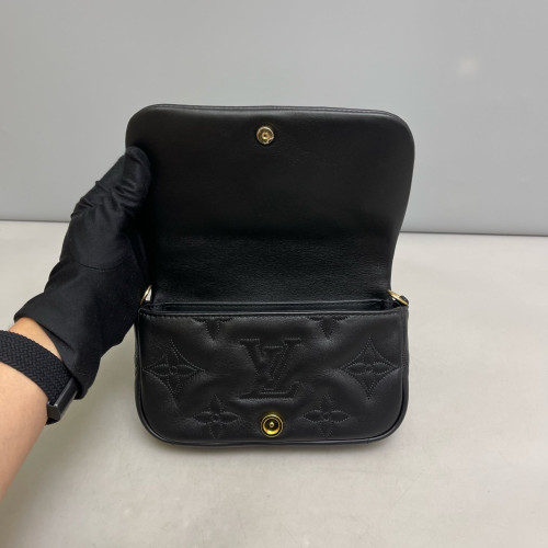 Louis Vuitton Bubblegram Wallet On Strap Monogram Empreinte Black