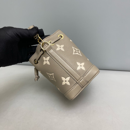 Louis Vuitton Nano Noe Monogram Empreinte Giant Grey White