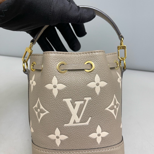 Louis Vuitton Nano Noe Monogram Empreinte Giant Grey White