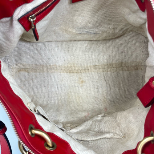 Gucci Heart Tote Bag GG Supreme Monogram Calfskin Beige Red