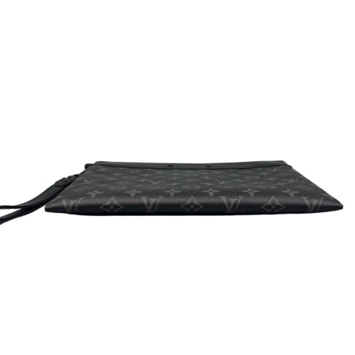 Louis Vuitton Pochette To Go Monogram Eclipse Calfskin Black Grey