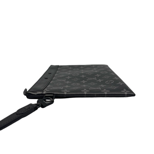 Louis Vuitton Pochette To Go Monogram Eclipse Calfskin Black Grey